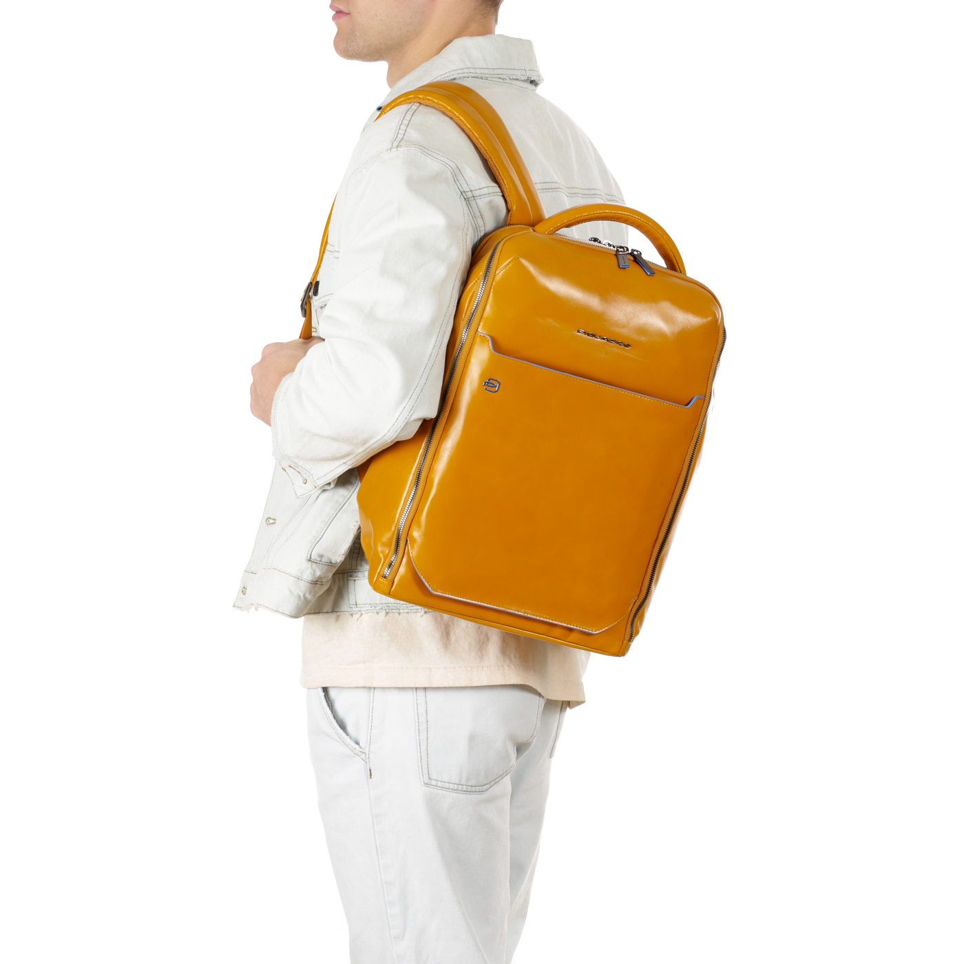 Кожаный рюкзак Piquadro Blue square