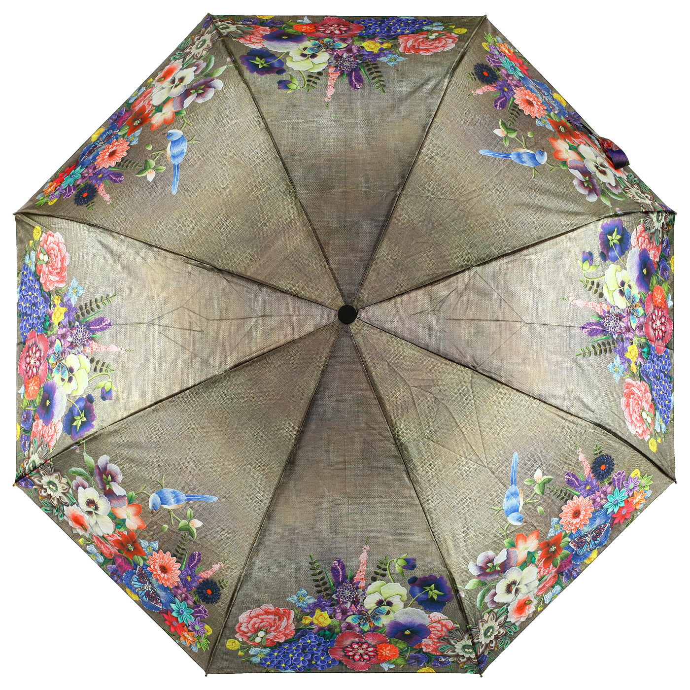 Серый зонт с принтом Raindrops 